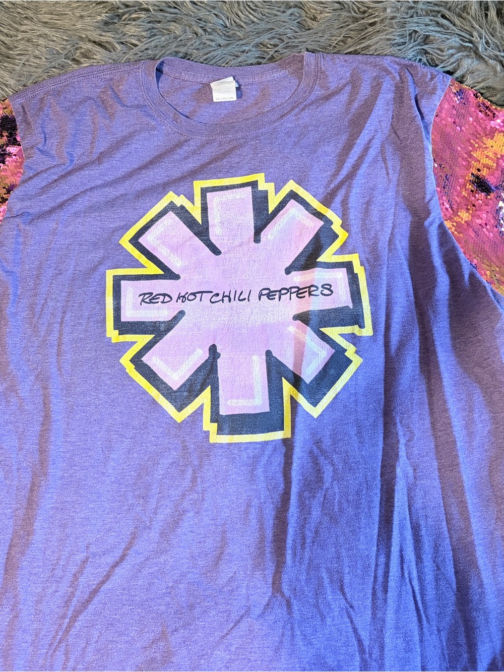 Fringe & Co Red Hot Chili Peppers Party Tee - Purple with Pink Logo